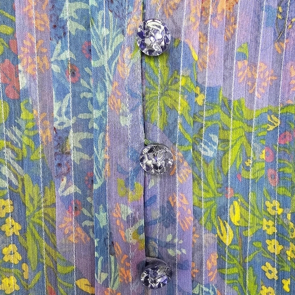 Plenty by Tracy Reese x Anthropologie Bohemian Flowy Femme Sheer Blouse, Size S - Picture 5 of 7